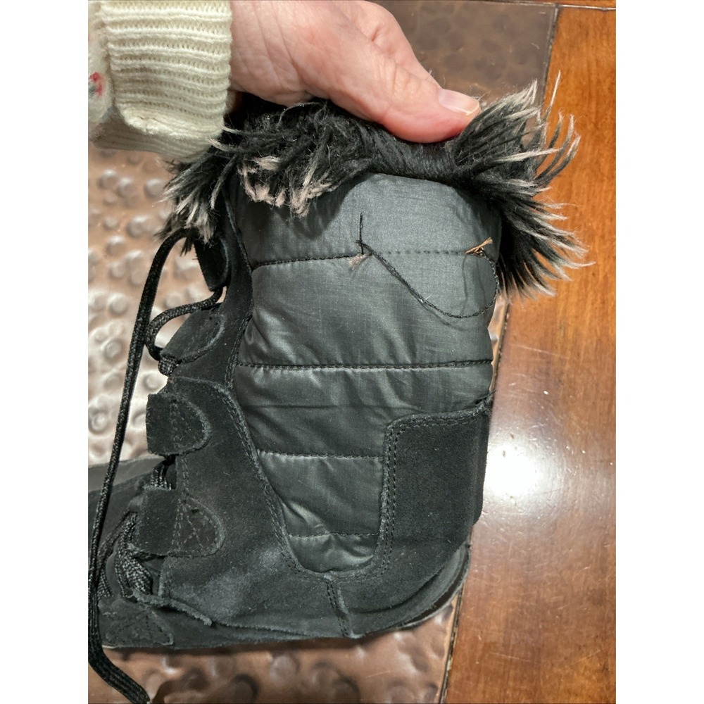 The North Face Nuptse Purna women's size 7 black puffer faux fur topped boots - Picture 9 of 9